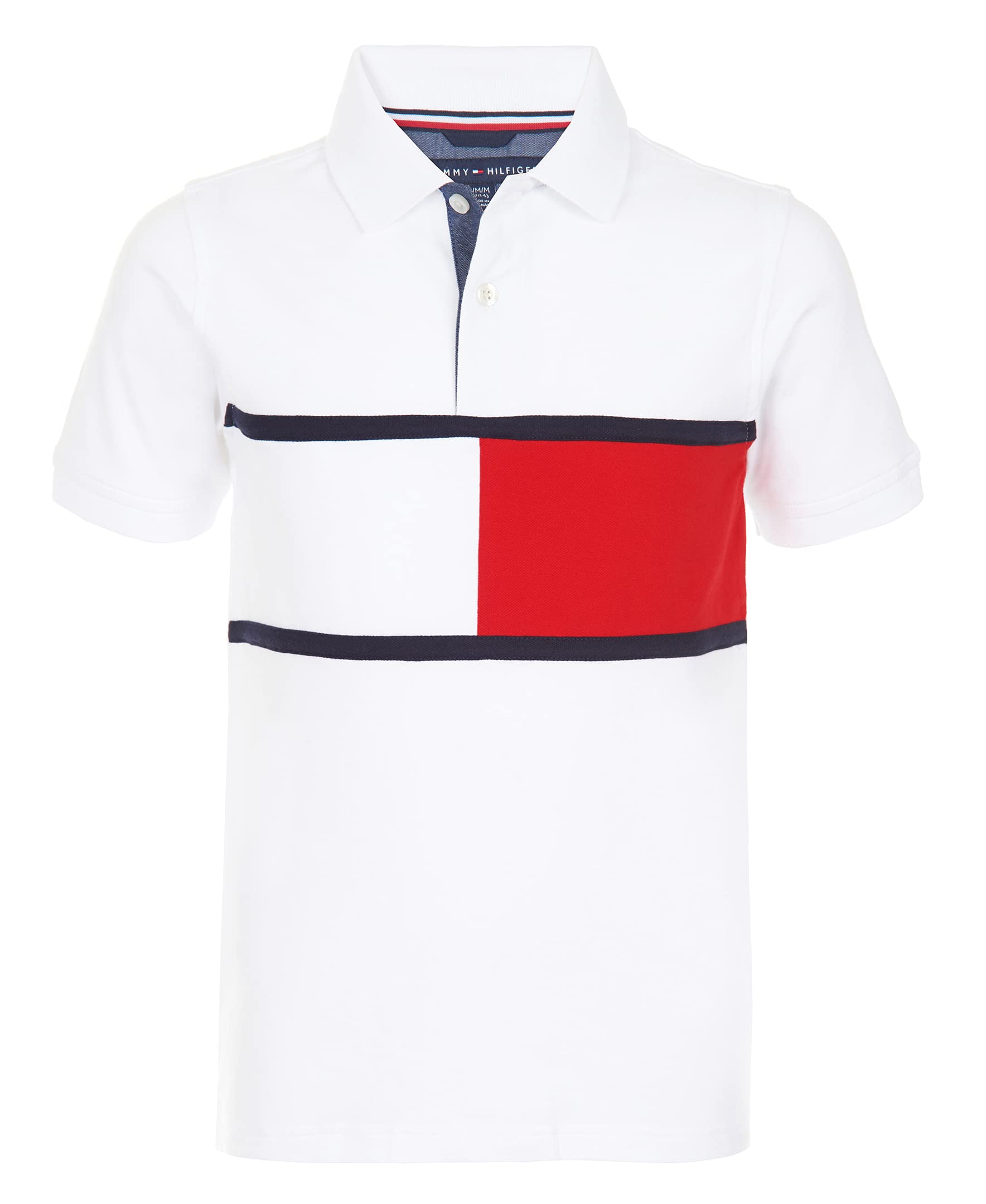 Tommy Hilfiger Boys' Short Sleeve Fashion Polo Shirt, Button Closure, Soft & Comfortable